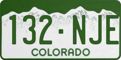 CO license plate 132NJE