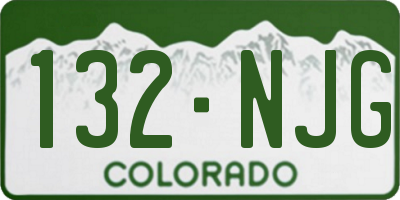 CO license plate 132NJG