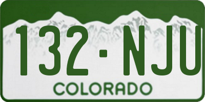 CO license plate 132NJU