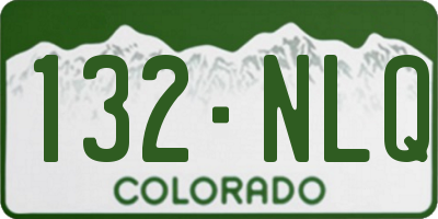 CO license plate 132NLQ