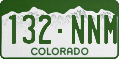 CO license plate 132NNM
