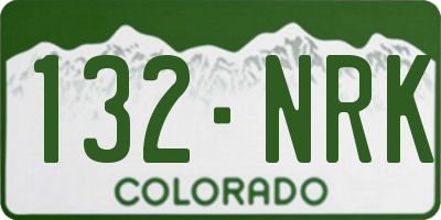 CO license plate 132NRK