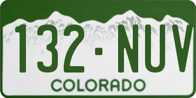 CO license plate 132NUV