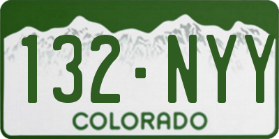 CO license plate 132NYY
