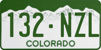CO license plate 132NZL