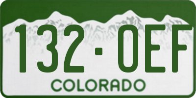 CO license plate 132OEF