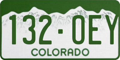 CO license plate 132OEY