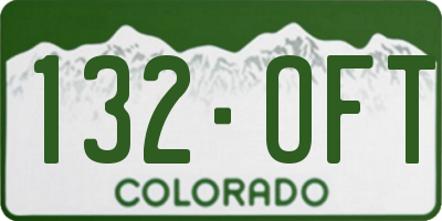 CO license plate 132OFT