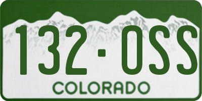 CO license plate 132OSS