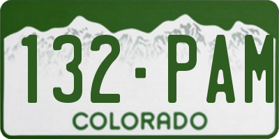 CO license plate 132PAM