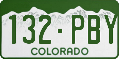 CO license plate 132PBY