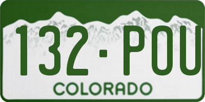 CO license plate 132POU