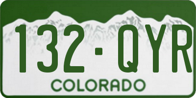 CO license plate 132QYR