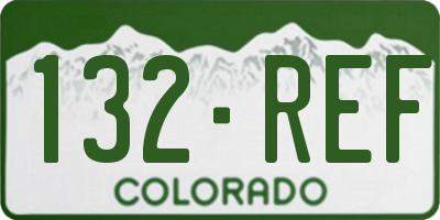 CO license plate 132REF