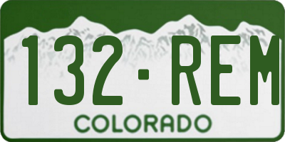 CO license plate 132REM