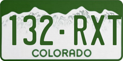 CO license plate 132RXT
