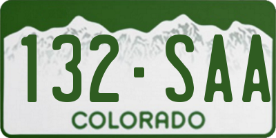 CO license plate 132SAA