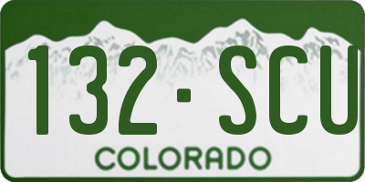 CO license plate 132SCU