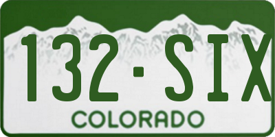 CO license plate 132SIX