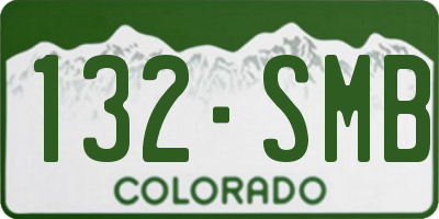 CO license plate 132SMB