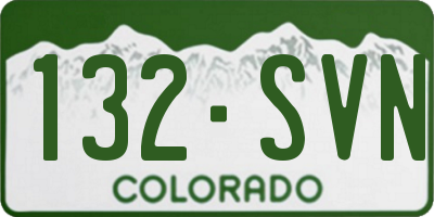 CO license plate 132SVN