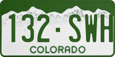 CO license plate 132SWH