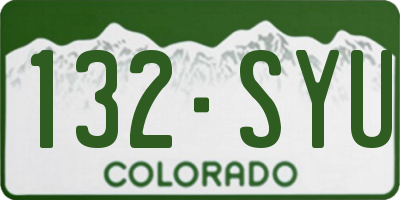 CO license plate 132SYU