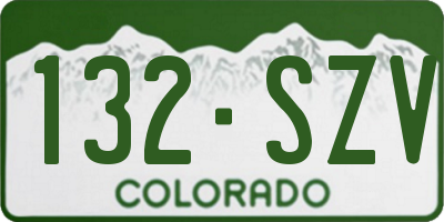 CO license plate 132SZV