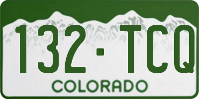 CO license plate 132TCQ