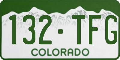 CO license plate 132TFG