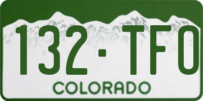CO license plate 132TFO