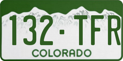 CO license plate 132TFR