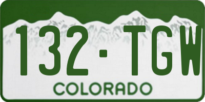 CO license plate 132TGW