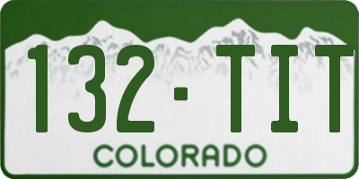 CO license plate 132TIT