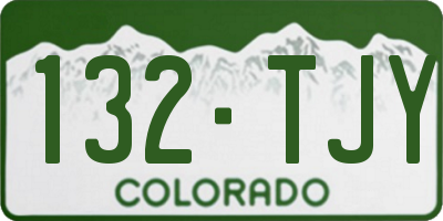 CO license plate 132TJY
