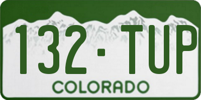 CO license plate 132TUP