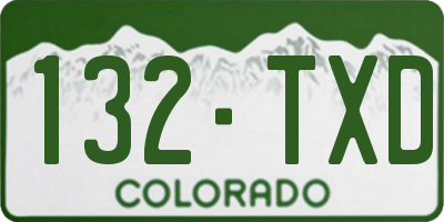 CO license plate 132TXD