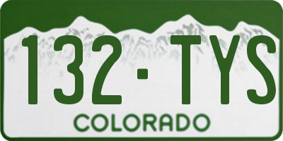 CO license plate 132TYS