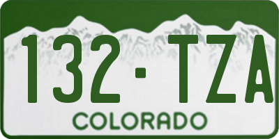 CO license plate 132TZA