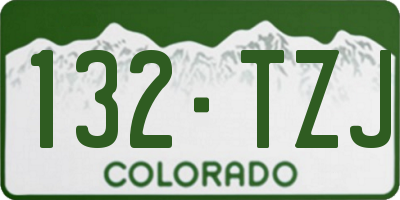 CO license plate 132TZJ