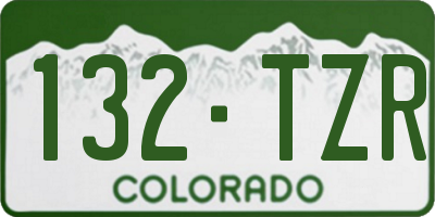 CO license plate 132TZR