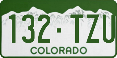 CO license plate 132TZU