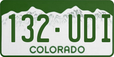CO license plate 132UDI