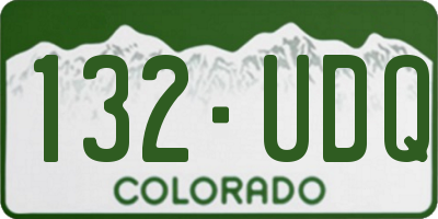 CO license plate 132UDQ