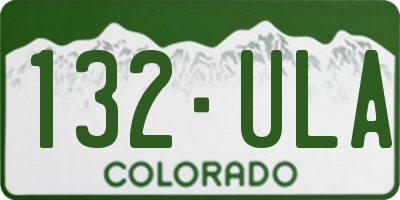 CO license plate 132ULA