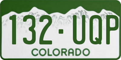 CO license plate 132UQP