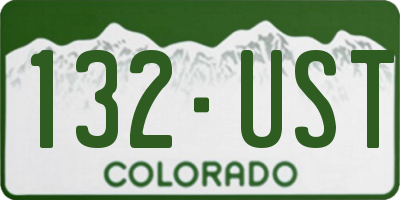 CO license plate 132UST