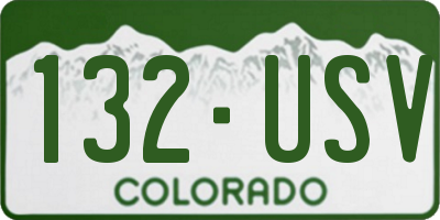 CO license plate 132USV