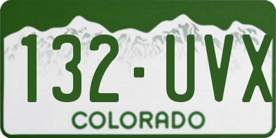 CO license plate 132UVX