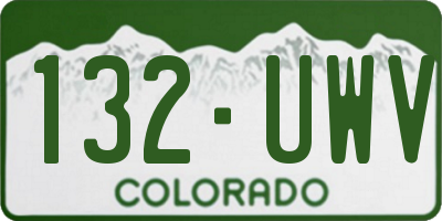 CO license plate 132UWV